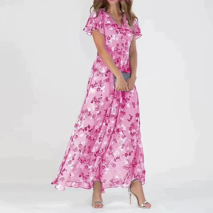 Josephine - Langes Sommerkleid mit floralem Muster