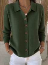 MILA | WEICHE STRICKJACKE – Olivgrün