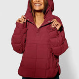 Fennara | Damen Steppjacke Oversize Pullover-Jacke – Rot