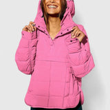 Fennara | Damen Steppjacke Oversize Pullover-Jacke – Rosa