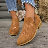 Fennrike | Damen Stiefeletten mit Stickerei – Braun