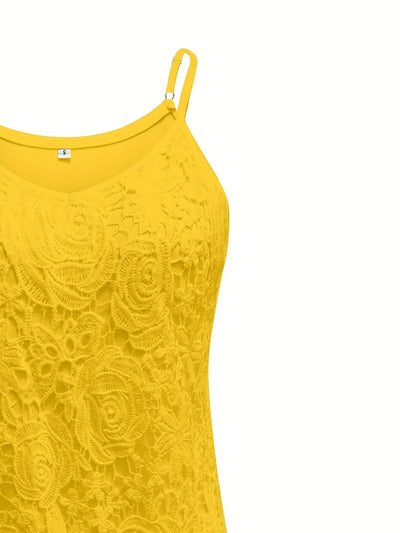 Juna – Elegantes ärmelloses Spitzenoberteil Mit V Ausschnitt