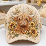Arlena - Cap mit Blumenpferd-Motiv – Hochlandrind