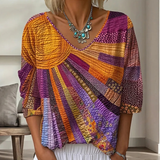 Genevielle - strukturierte Boho-Bluse – Orange