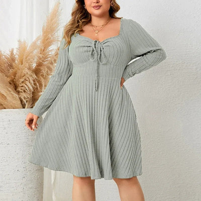 Thaliora® | Feminines Strickkleid mit Bindung