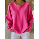 Finja | Damen Oversize Strickpullover – Leuchtendes Pink
