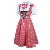 Fiona | Damen Kariertes Oktoberfest Dirndl mit Karomuster – Rot