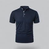 Fionn | Herren Poloshirt mit Stehkragen Kurzarm – Marineblau