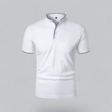 Fionn | Herren Poloshirt mit Stehkragen Kurzarm – Weiß
