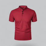 Fionn | Herren Poloshirt mit Stehkragen Kurzarm – Dunkelrot