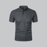 Fionn | Herren Poloshirt mit Stehkragen Kurzarm – Dunkelgrau