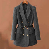 Fischgrat Blazer Damen – Grau