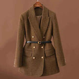 Fischgrat Blazer Damen – Braun
