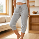 Fjelma | Damen Capri Jogginghose mit Tunnelzug – Grau