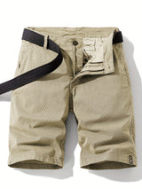 Herren Gestreifte Cargo Shorts – Khaki