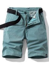 Herren Gestreifte Cargo Shorts – Hellblau