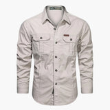 Freizeithemd Herren Langarm Casual – Beige