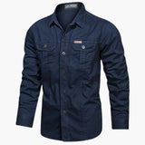 Freizeithemd Herren Langarm Casual – Dunkelblau