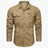 Freizeithemd Herren Langarm Casual – Khaki