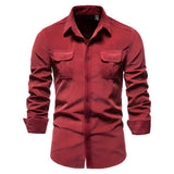 Freizeithemd Kurzarm Herren Slim Fit – Rot