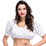 Freya | Damen Weiße Oktoberfest Dirndlbluse mit Puffärmeln – Weib