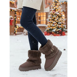 Freyke | Damen Wasserdichte Winterstiefel mit Fellrand – Kaffee