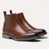 Fridolin | Herren Chelsea Boots Stiefelette Schwarz – Dunkelbraun