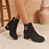 Thea | Damen Stiefeletten mit Blockabsatz – Schwarz