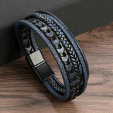 Geflochtenes Herren Armband – Blau