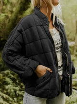 Gefütterter Oversize Mantel Damen – Schwarz