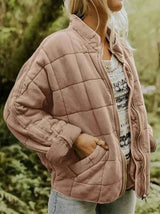 Gefütterter Oversize Mantel Damen – Rosa