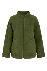 Gefütterter Oversize Mantel Damen – Militärgrün