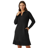 Geirþrúður | Damen Strickkleid mit Kragen – Schwarz