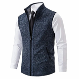 Gerd | Herren Strickjacke mit Fleece und Reißverschluss – Blau