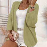 Gerdula | Damen Strickjacke Offene Front Cardigan – Hellgrün