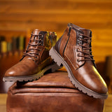 Gereon | Herren Stiefelette Schnürstiefel Schwarz – Braun