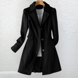 Gerlotte | Damen Trenchcoat Figurbetont Mantel – Schwarz