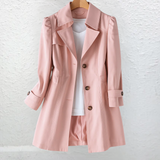 Gerlotte | Damen Trenchcoat Figurbetont Mantel – Rosa