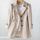 Gerlotte | Damen Trenchcoat Figurbetont Mantel – Beige