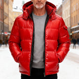 Germund | Herren Steppjacke mit Kapuze Winterjacke – Rot