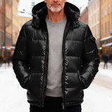 Germund | Herren Steppjacke mit Kapuze Winterjacke – Schwarz