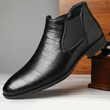 Germund | Herren Stiefelette Chelsea Boot Lederoptik – Schwarz
