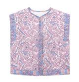 Frieda | Gesteppte Blumen Weste Damen mit Seitentaschen – Rosa