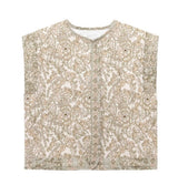 Frieda | Gesteppte Blumen Weste Damen mit Seitentaschen – Khaki