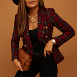 Leonie | Stilvoller Damen Blazer elegant modern geschnitten – Burgund