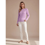 Giada | Damen Strickpullover mit Struktur und Komfort – Lila