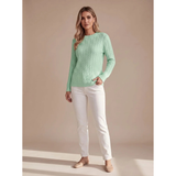 Giada | Damen Strickpullover mit Struktur und Komfort – Hellgrün
