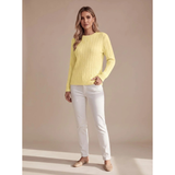 Giada | Damen Strickpullover mit Struktur und Komfort – Gelb