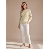 Giada | Damen Strickpullover mit Struktur und Komfort – Khaki