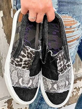 Maria | Damen Sneaker mit niedrigem Schaft und Patch-Design – Schwarz